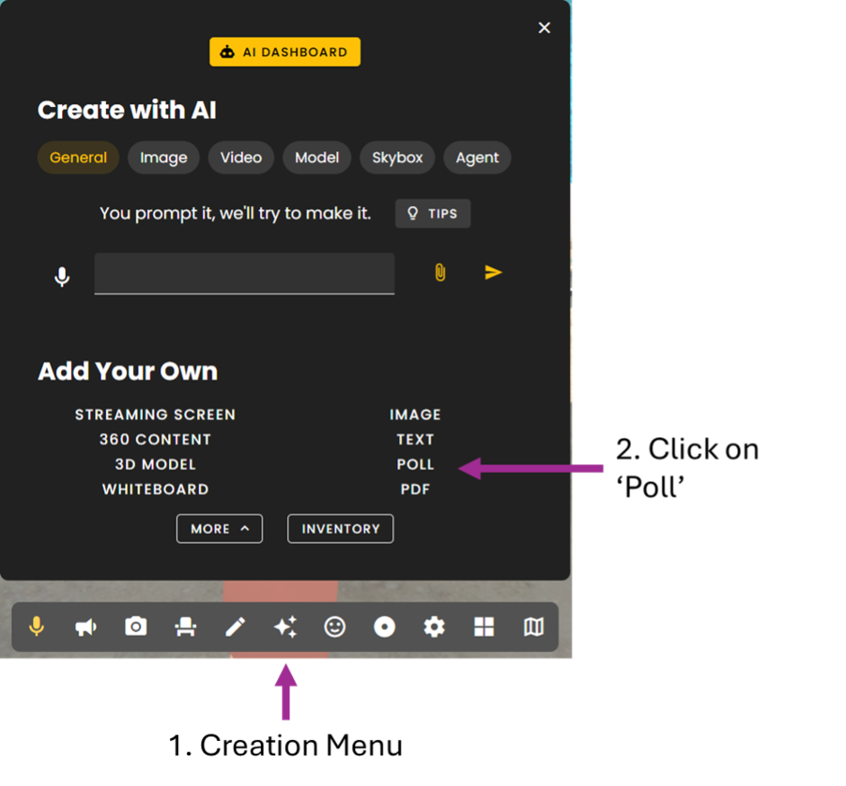 Poll creation menu